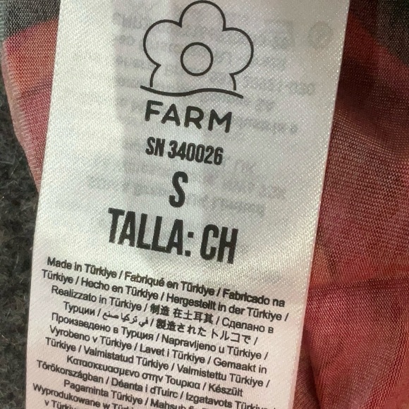 FARM Rio Black Red Rose One Shoulder Midi Dress S - Picture 4 of 4